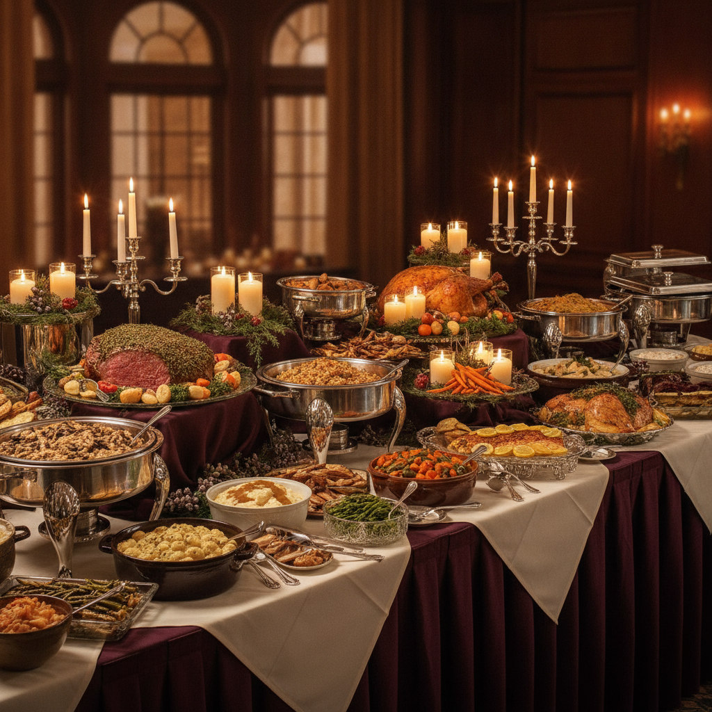 Großes angerichtetes Buffet